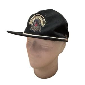 Black Embroidered Turkey Rope Hat